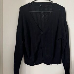 Black Button-Up Women's Sweater